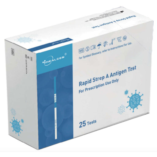 Healgen Scientific Rapid Strep A Antigen Test Strips, CLIA Waived, 25 Tests/Box