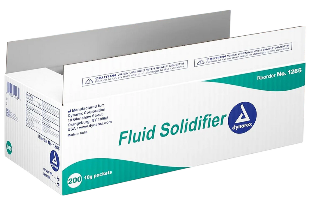 Dynarex Fluid Solidifier, 10g Pouch, 200pcs/case (200 Count)