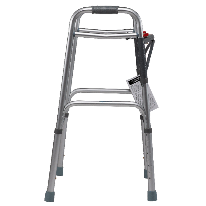 Dynarex Adult Two Button Folding Walker, 32" - 39"