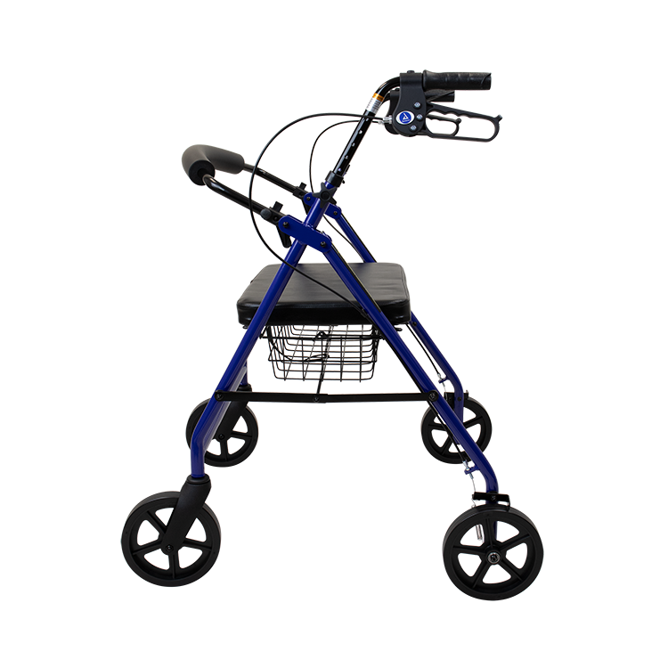 Dynarex Bari+Max Bariatric Rollator, Blue, 500 lb. Weight Capacity