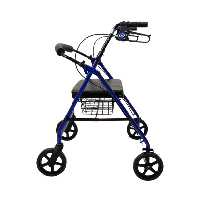 Dynarex Bari+Max Bariatric Rollator, Blue, 500 lb. Weight Capacity