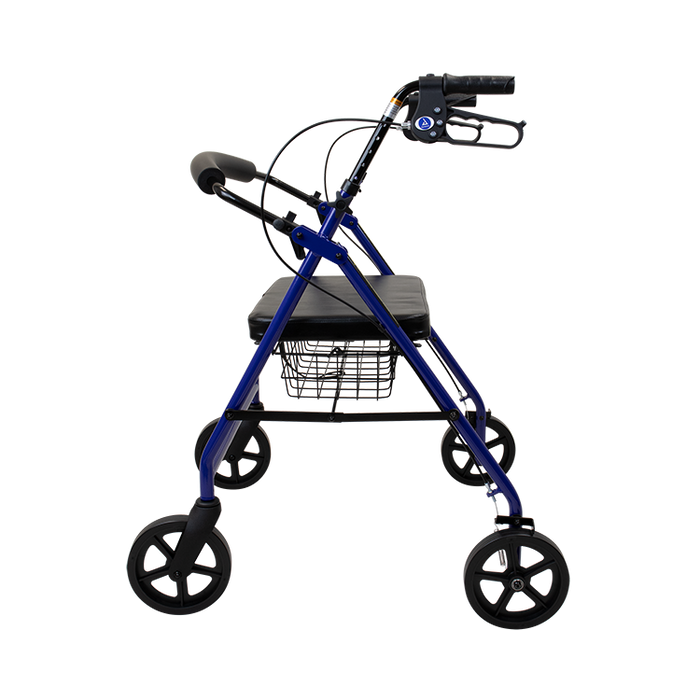 Dynarex Bari+Max Bariatric Rollator, Blue, 500 lb. Weight Capacity