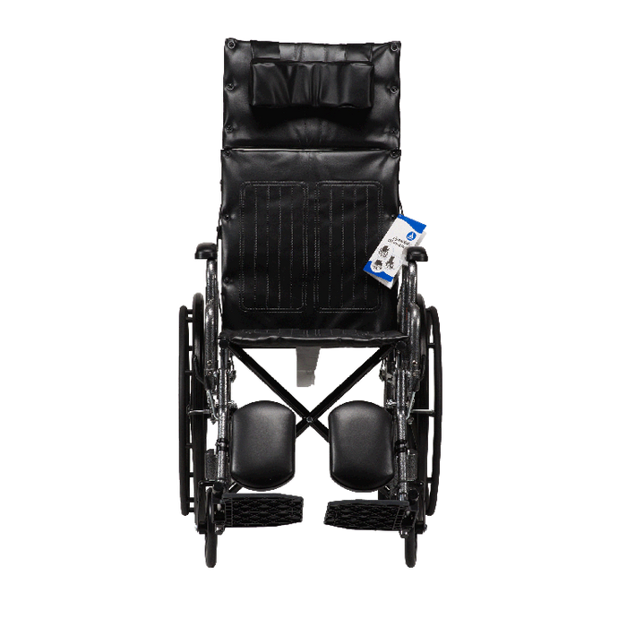 Dynarex DynaRide Reclining Wheelchair with Detachable Desk Armrests, Silver Vein Finish