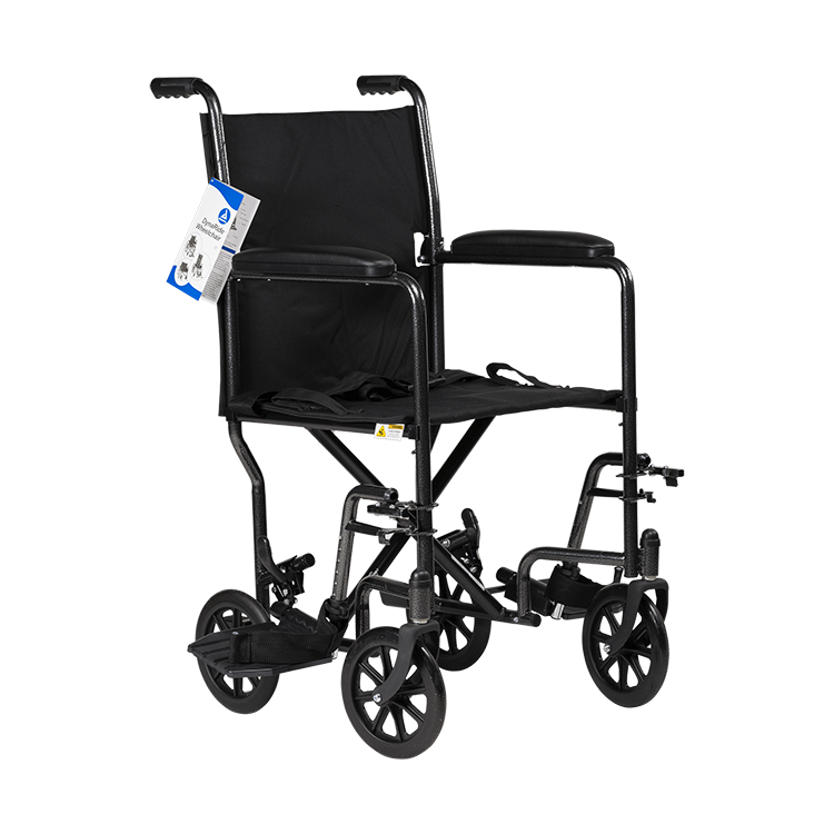 Dynaride DynaRide Transport Wheelchair - 17" x 16" w/ Fixed Full Arm, Silver Vein, 1pc/cs