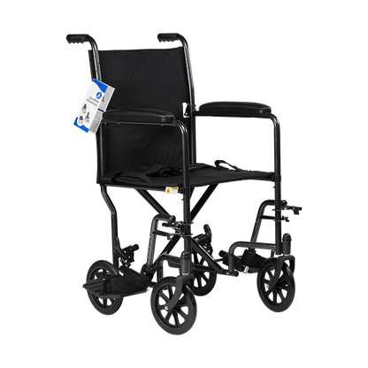 Dynaride DynaRide Transport Wheelchair - 17" x 16" w/ Fixed Full Arm, Silver Vein, 1pc/cs