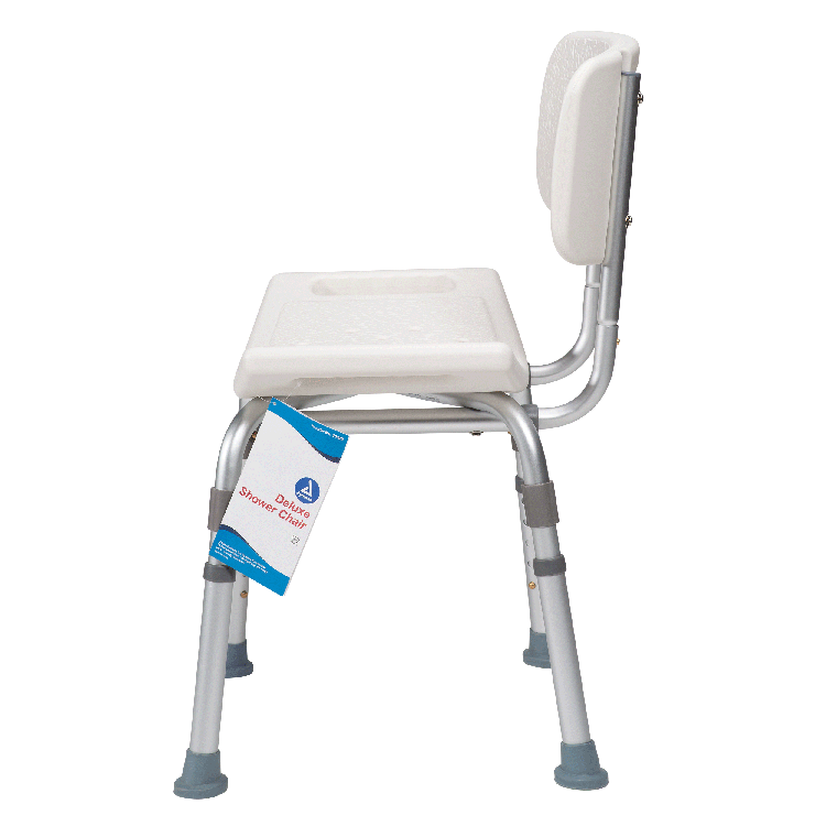 Dynarex Deluxe Shower Chair w/ Back, White, 1pc/bx,4bx/cs