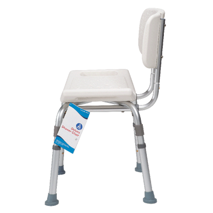 Dynarex Deluxe Shower Chair w/ Back, White, 1pc/bx,4bx/cs