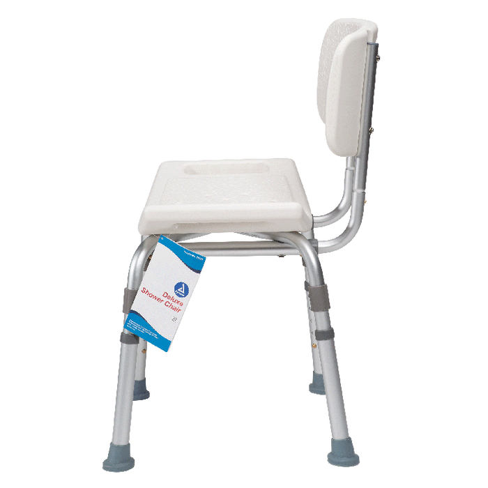 Dynarex Deluxe Shower Chair w/ Back, White, 1pc/bx,4bx/cs