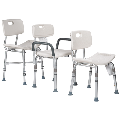 Dynarex Deluxe Shower Chair w/ Back, White, 1pc/bx,4bx/cs