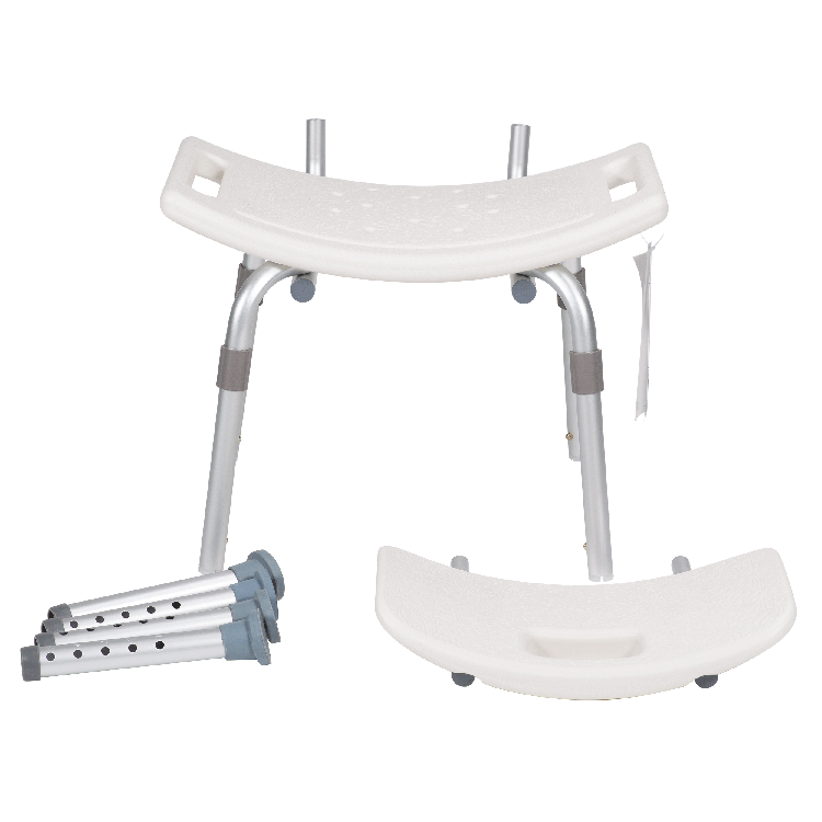 Dynarex Deluxe Shower Chair w/ Back, White, 1pc/bx