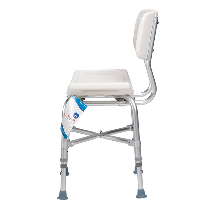 Dynarex Bariatric Shower Chair w/ Back, White, 1pc/bx,4bx/cs