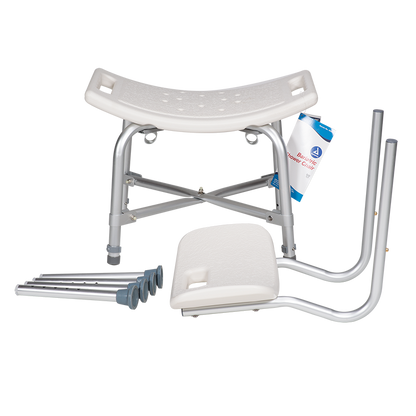 Bari+Max Bariatric Shower Chair w/ Back, White, 1pc/bx,4bx/cs