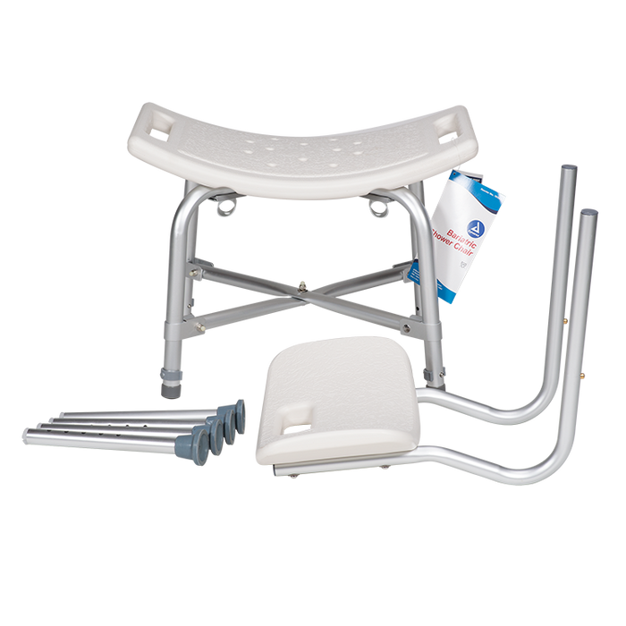 Dynarex Bariatric Shower Chair w/ Back, White, 1pc/bx,4bx/cs