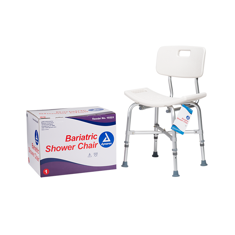 Bari+Max Bariatric Shower Chair w/ Back, White, 1pc/bx,4bx/cs