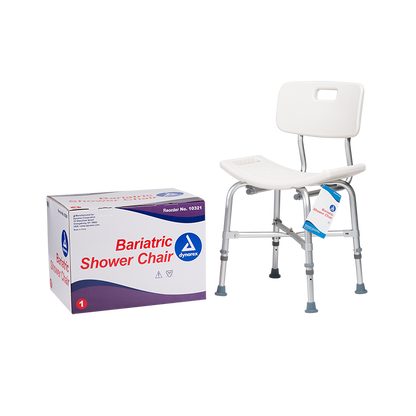 Bari+Max Bariatric Shower Chair w/ Back, White, 1pc/bx,4bx/cs