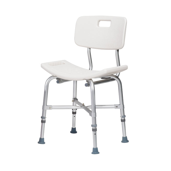 Dynarex Bariatric Shower Chair w/ Back, White, 1pc/bx,4bx/cs