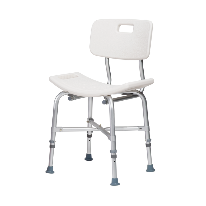 Dynarex Bariatric Shower Chair w/ Back, White