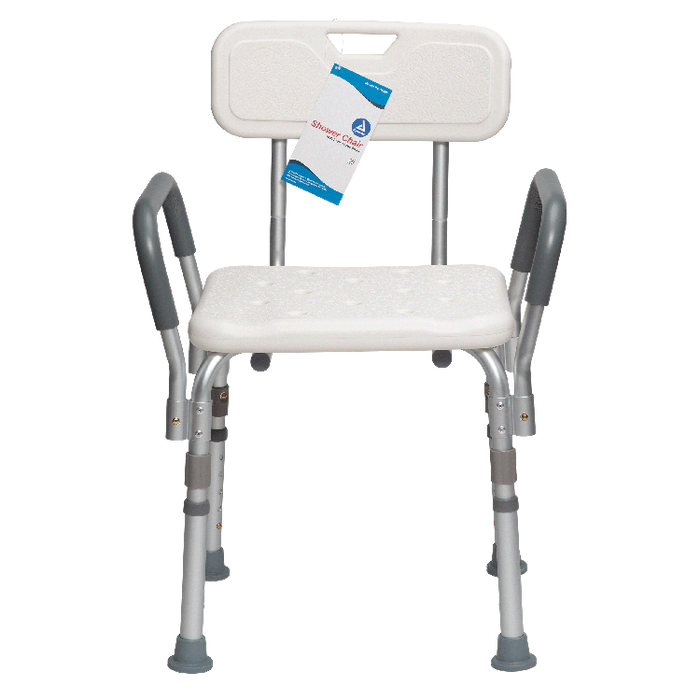 Dynarex Shower Chair w/ Removable Back and Arms, White