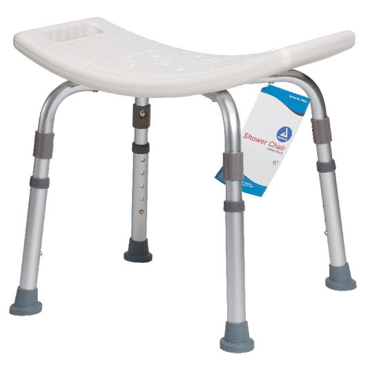 Dynarex Shower Chair w/out Back, White, 1pc/bx,4bx/cs