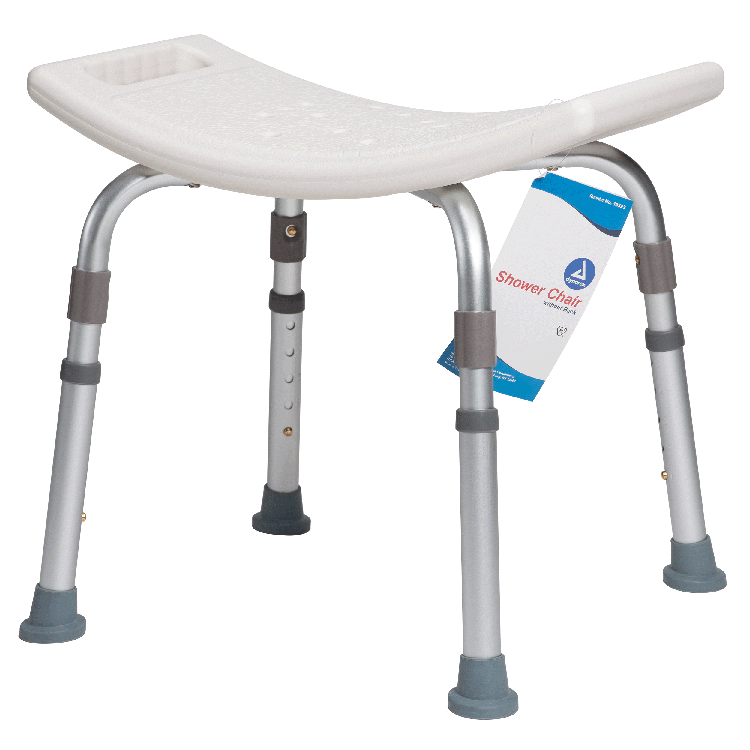 Dynarex Shower Chair w/out Back, White, 1pc/bx