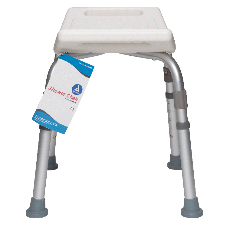 Dynarex Shower Chair w/out Back, White, 1pc/bx