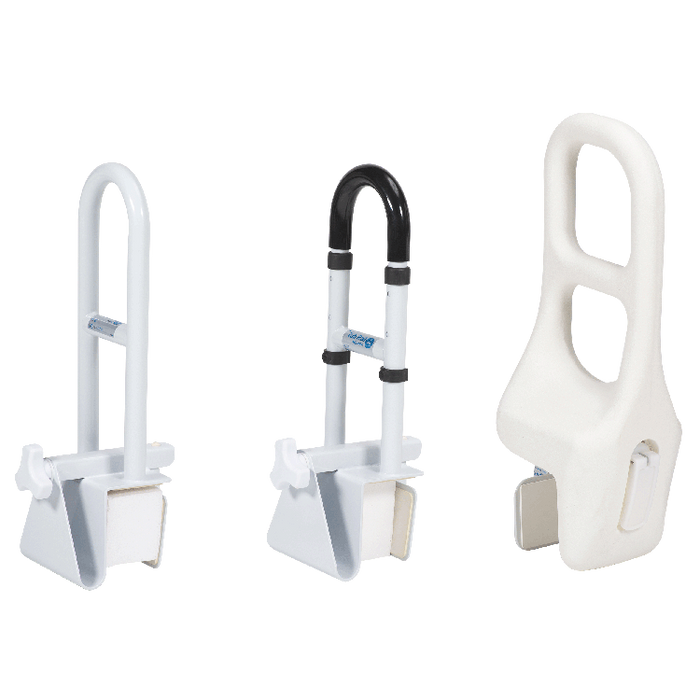 Dynarex Tub Rail - Steel Clamp-On, White Steel, 1pc/bx,6bx/cs