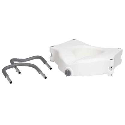 Dynarex Raised Toilet Seat w/ Arms, White, 1pc/bx,3bx/cs