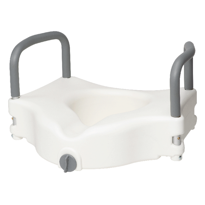 Dynarex Raised Toilet Seat w/ Arms, White