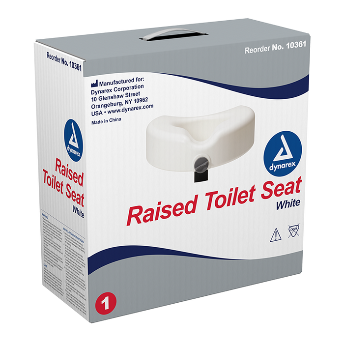 Dynarex Raised Toilet Seat w/out Arms, White