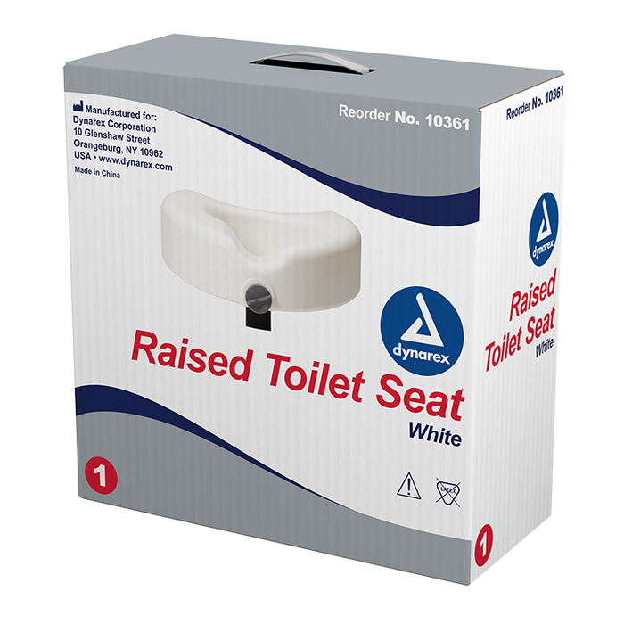 Dynarex Raised Toilet Seat w/out Arms, White