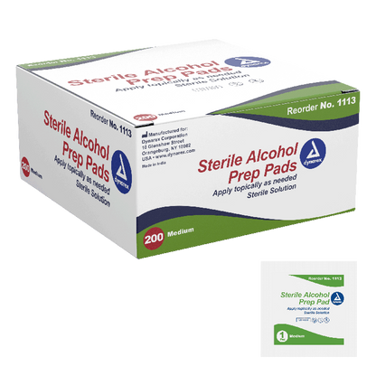 Dynarex Alcohol Prep Pad - Sterile, Medium, 10/200/cs