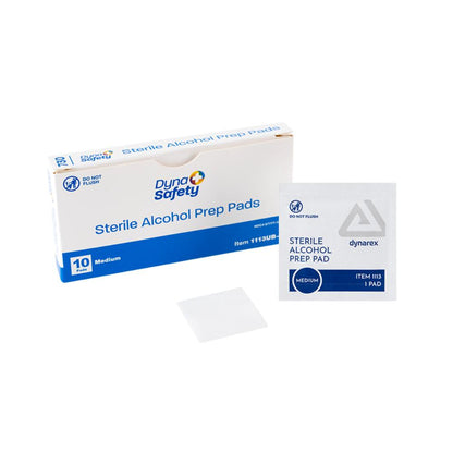 Dynarex Alcohol Prep Pad - Sterile, Medium, 10 Pads / Case of 100