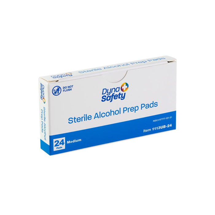 Dynarex Alcohol Prep Pad - Sterile, Medium, 24 Pads / Case of 100