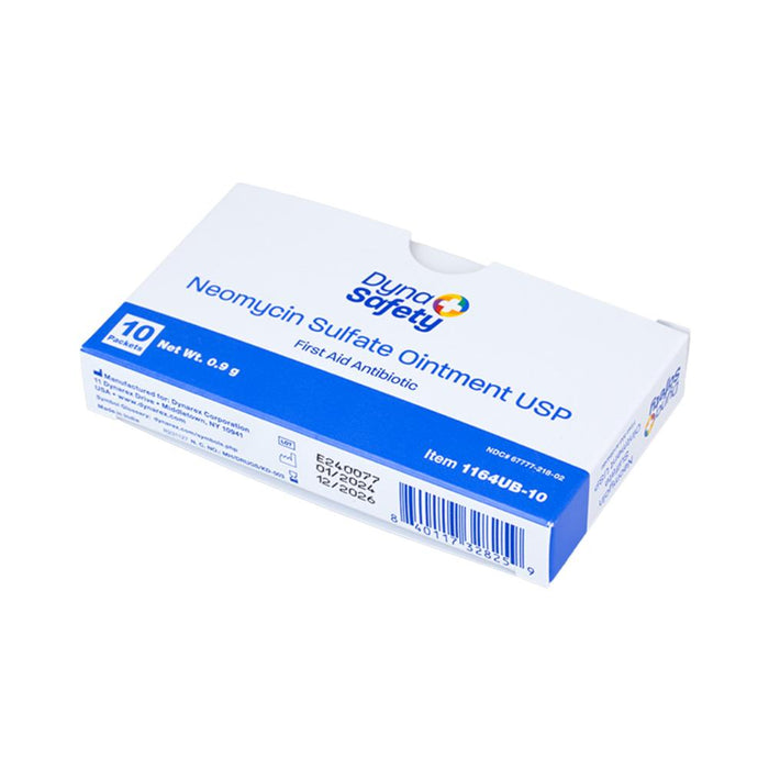 Dynarex Neomycin Sulfate Ointment USP 0.9g, 10 per Box / Box of 100