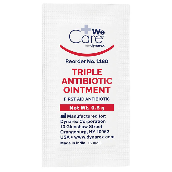 Dynarex Triple Antibiotic Ointment, 0.5 g Foil Packet, 10/bx, 100bxs/case (1000 Count)