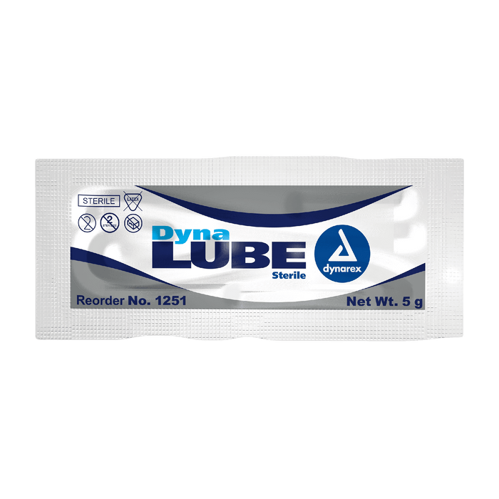 Dynarex DynaLube Lubricating Jelly - Sterile, 5 g Packet, 12/72/cs