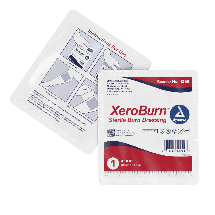 Dynarex XeroBurn Sterile Burn Dressing, 4" x 4", 4/15/cs