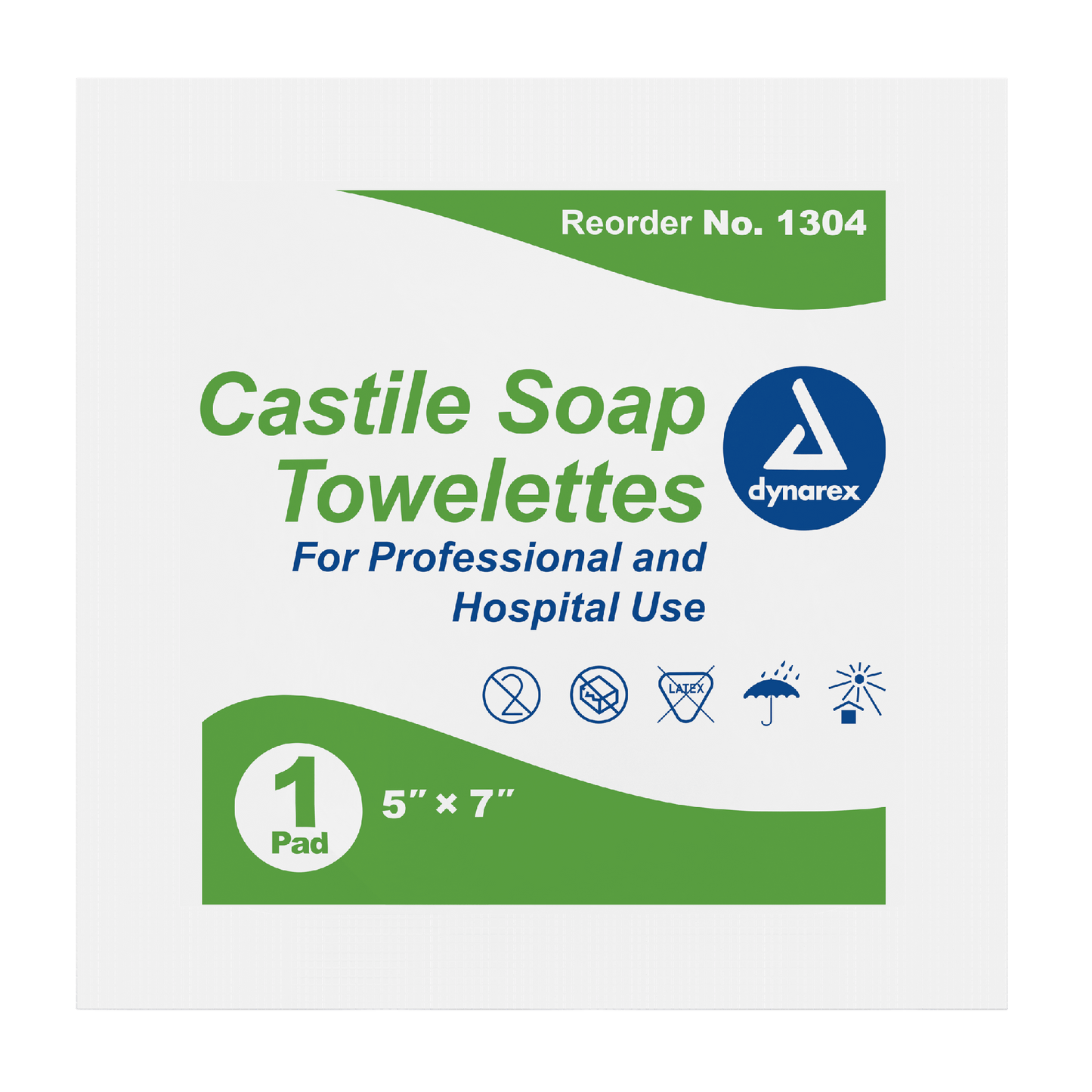 Dynarex Castile Soap Towelettes, 5" x 7", 10/100/cs