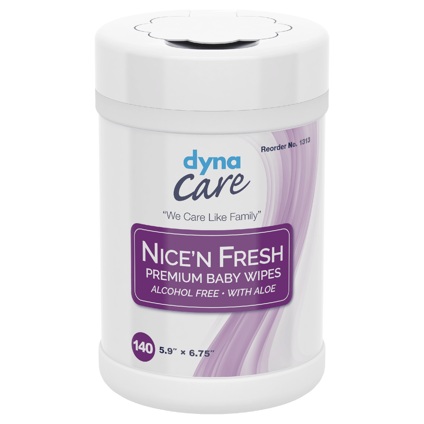 DynaCare Nice'n Fresh Premium Baby Wipes Scented, 6" x 6.75", 12/140/cs