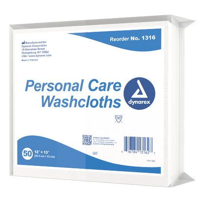 DynaCare Personal Care Washcloth, 12" x 13", 16/50/cs