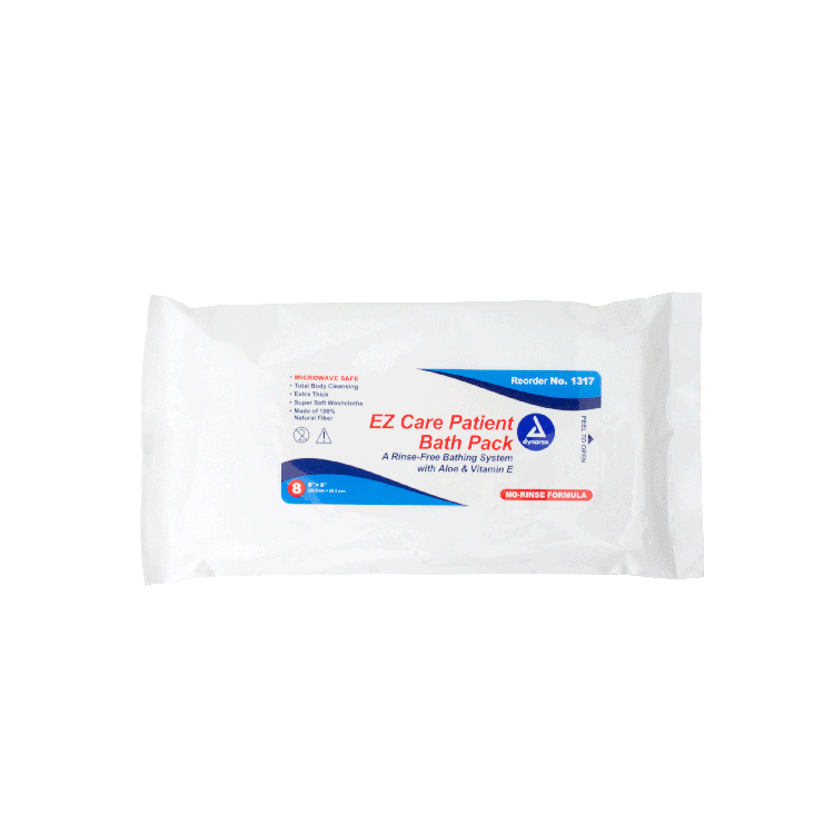 DynaCare EZ Care Patient Bath Packs, 8" x 8", 24/8/cs