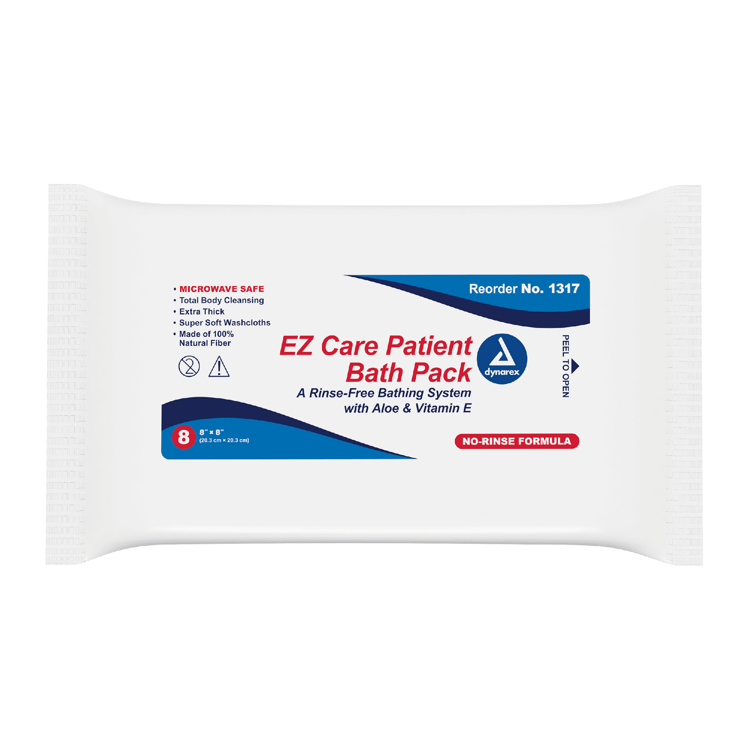 DynaCare EZ Care Patient Bath Packs, 8" x 8", 24pks/case (192 Count)