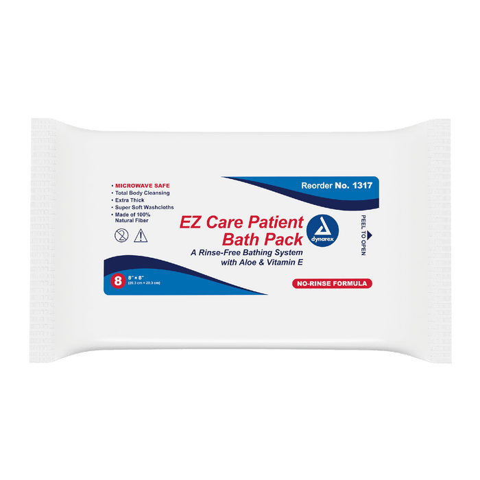 DynaCare EZ Care Patient Bath Packs, 8" x 8", 24/8/cs