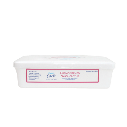 DynaCare Premoistened Adult Washcloths, 9" x 13" Tub, 8/64/cs