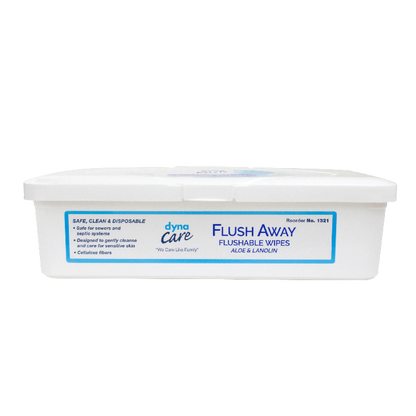 DynaCare Flushable Wipes - Adult, 9" x 13" Tub, 9/60/cs