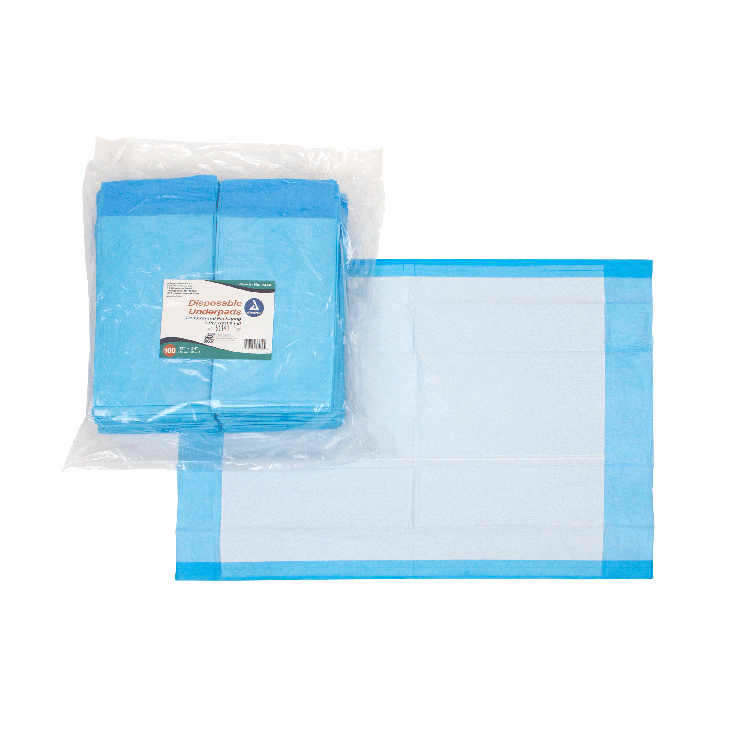 Dynarex Disposable Underpads - Tissue Fill (2 ply), 17" x 24", 3/100/cs