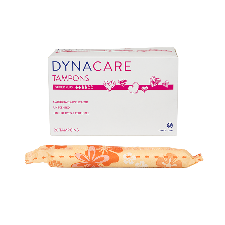 Dynacare Super Plus Tampons Cardboard Applicator, 12-15gr absorbency, 10/20/cs