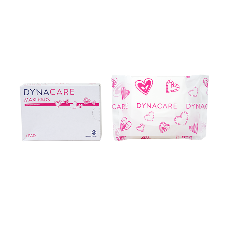 Dynacare Maxi Pads Super w/Wings, #4 box, 200/1/cs