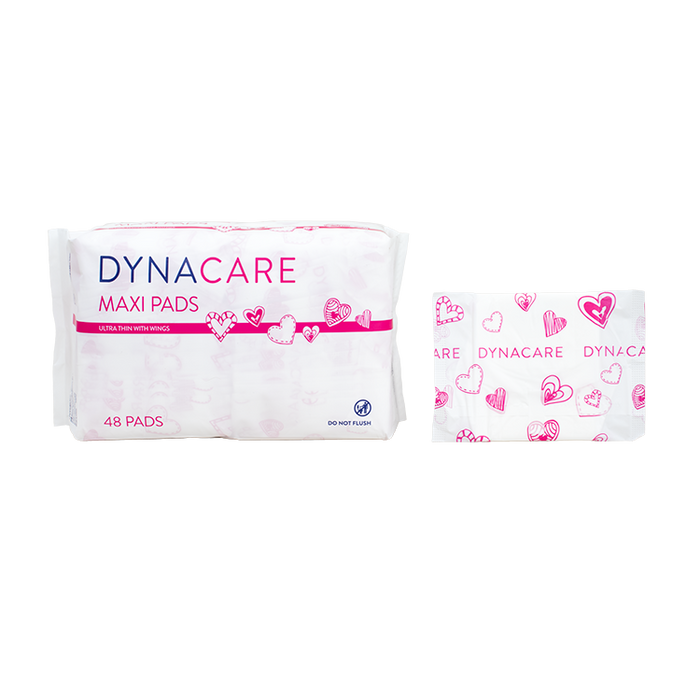 Dynacare Maxi Pads Ultra Thin with Wings, 2/48/cs