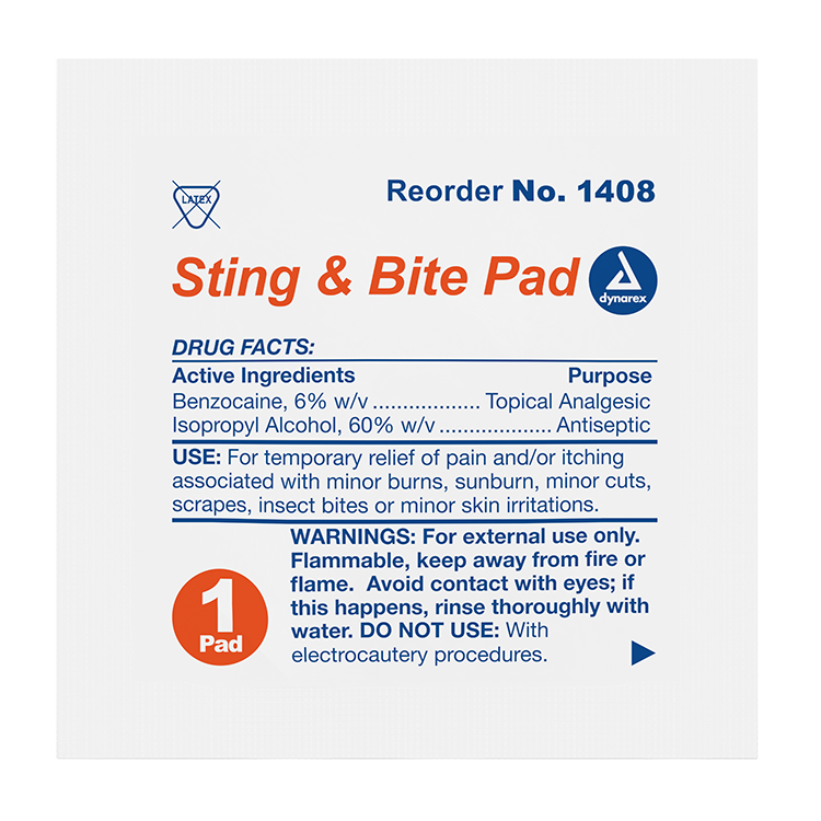 Dynarex Sting & Bite Pad, 3000/cs